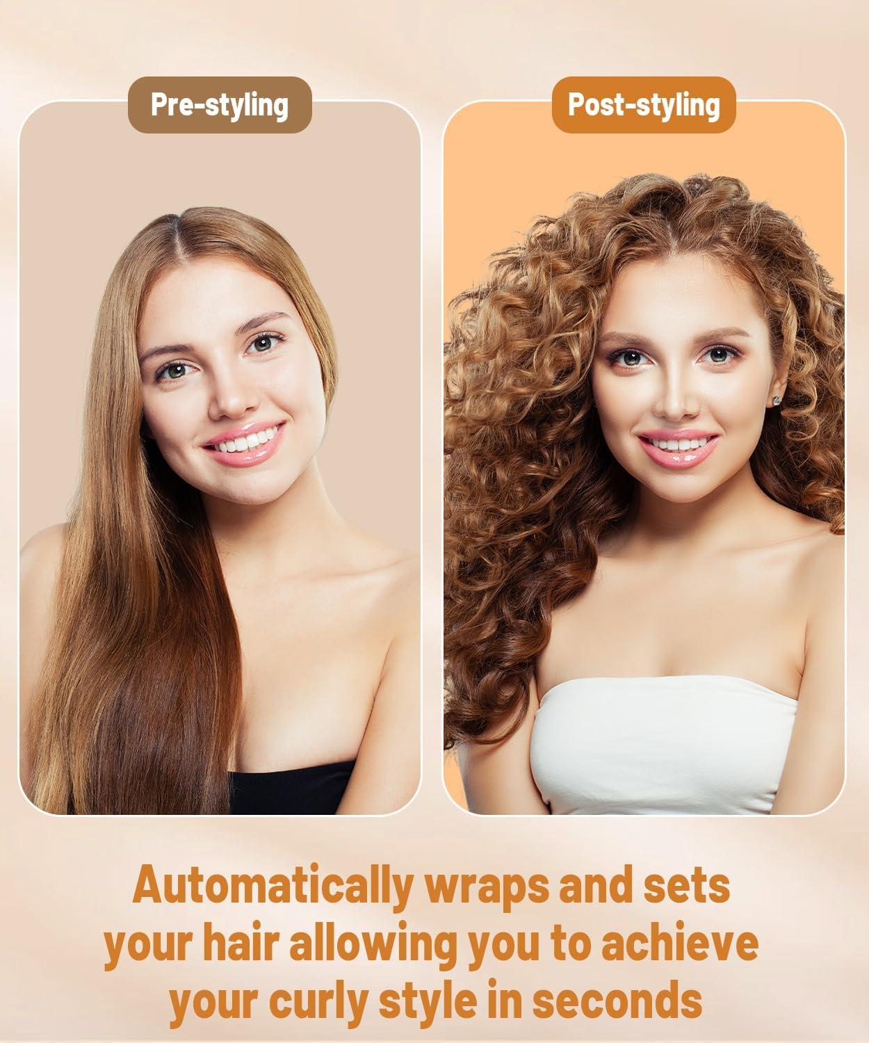 PUREGUST 0.78In-1.4In/ 20MM-36MM Long Barrels Attachment for Dyson Airwrap HS01 HS05 Accessories, Auto-Wrap Curling Iron Curlers for Professional Barrels Curl and Wave Curl Hair Gold image number 2