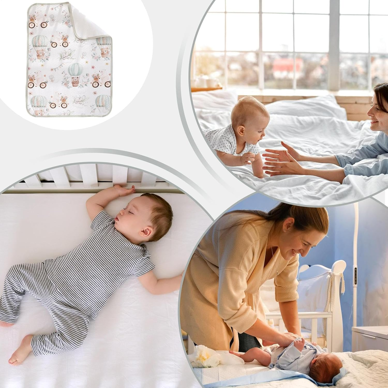 Diaper Beehive | Changing Waterproof Pad Cover | Absorbent Crib Liner Sheet Urination Potty Training Nursery Setup Travel during L image number 5