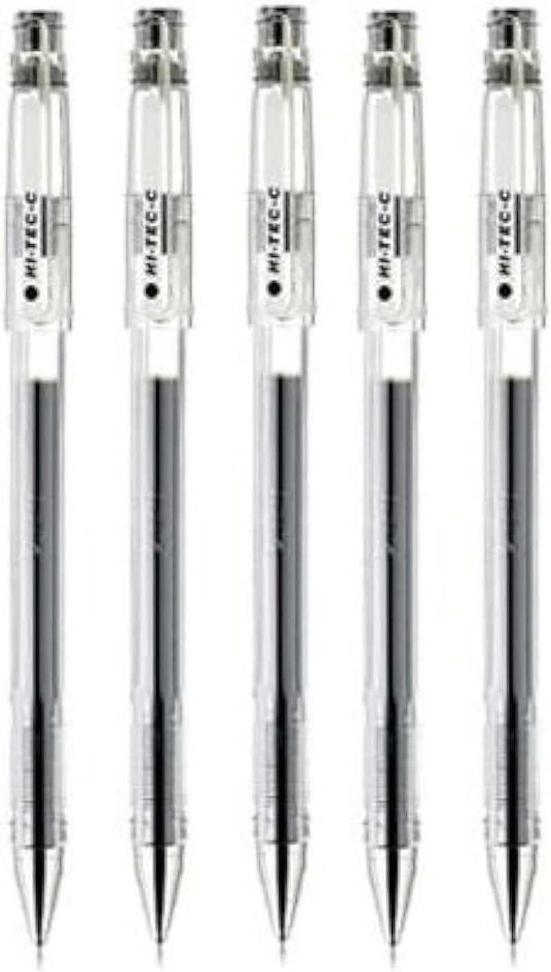 Pilot Hi-Tec-C 03 Gel Ink Pen, Micro Fine Point 0.3Mm, Black Ink, LH-20C3, Value Set of 5