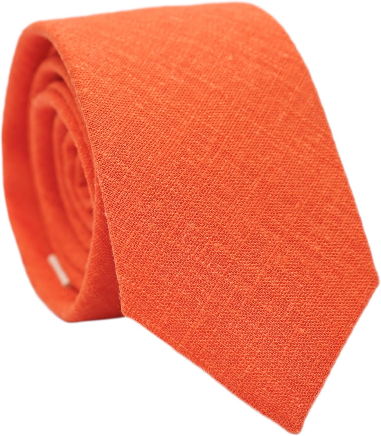 Men'S Skinny Ties, Belluno Cotton Linen Blend 2.5 Inch Solid Neckties