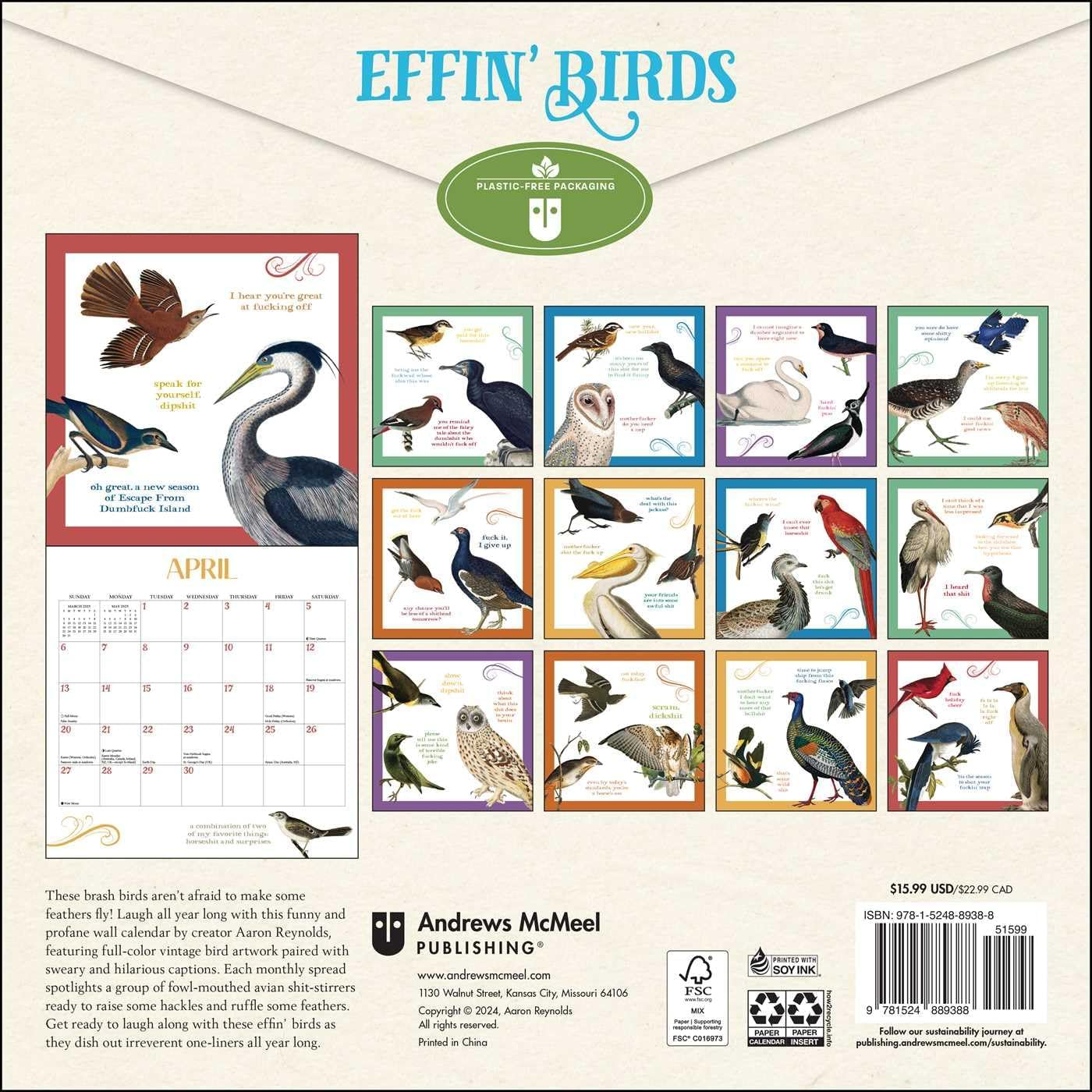 Effin' Birds 2025 Wall Calendar image number 2