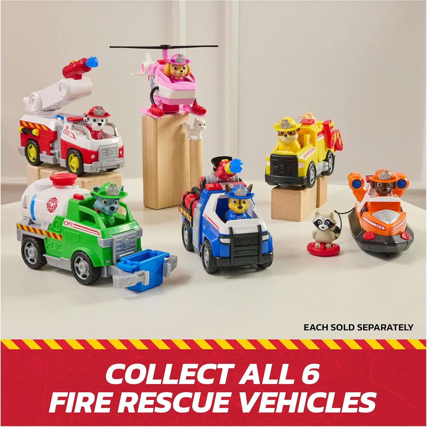 PAW Patrol Fire Rescue: Chase Rescue Fire Cruiser with Action Figure, Projectile Launcher, and Toy Truck, Kids Toys for Boys and Girls Ages 3 and Up image number 1