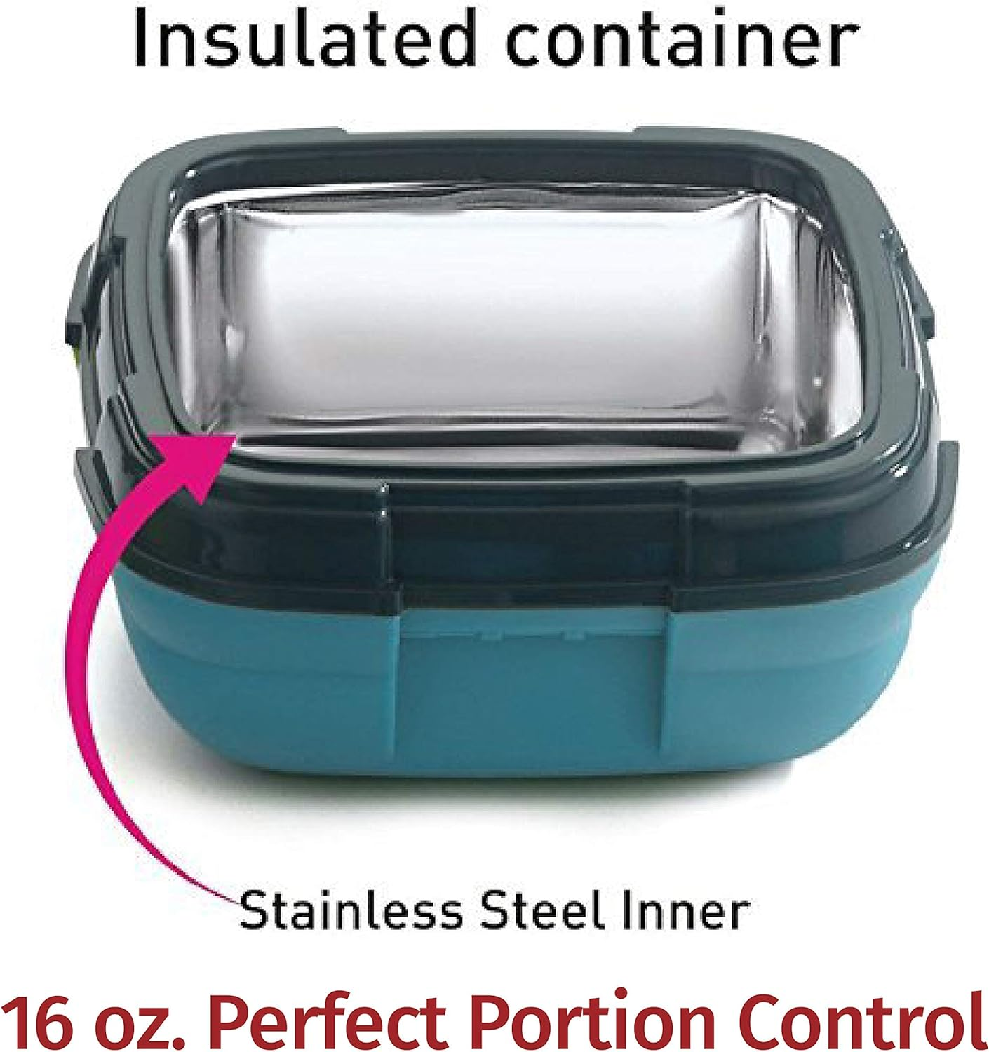 Lunch Box ~ Pinnacle Insulated Leak Proof Lunch Box for Adults and Kids - Thermal Lunch Container with New Heat Release Valve 16 Oz ~Set of 2~ Blue-Green