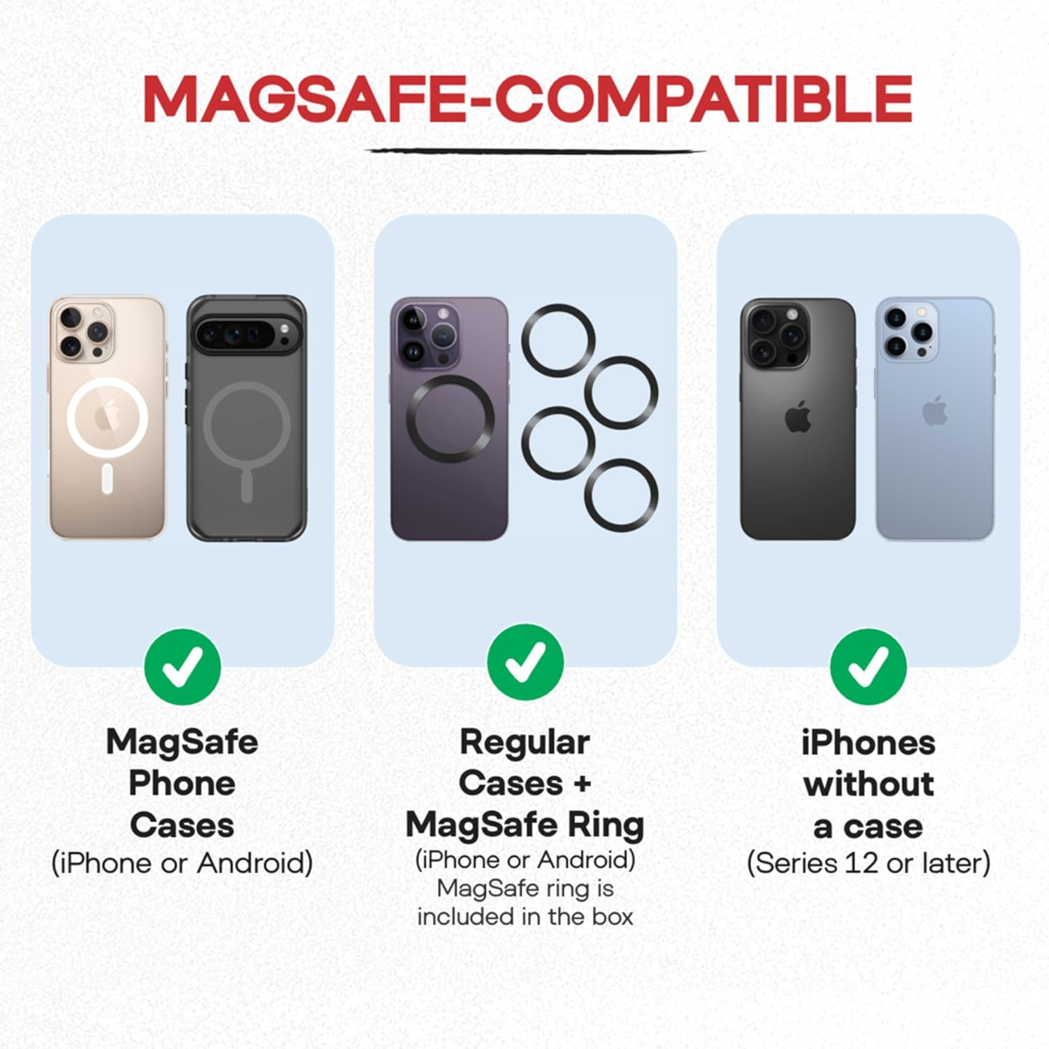 Magnetic Phone Holder for Stroller, Stationary Bike (Compatible with Peloton), Shopping Cart. Compatible with Magsafe. Stable & Secure.