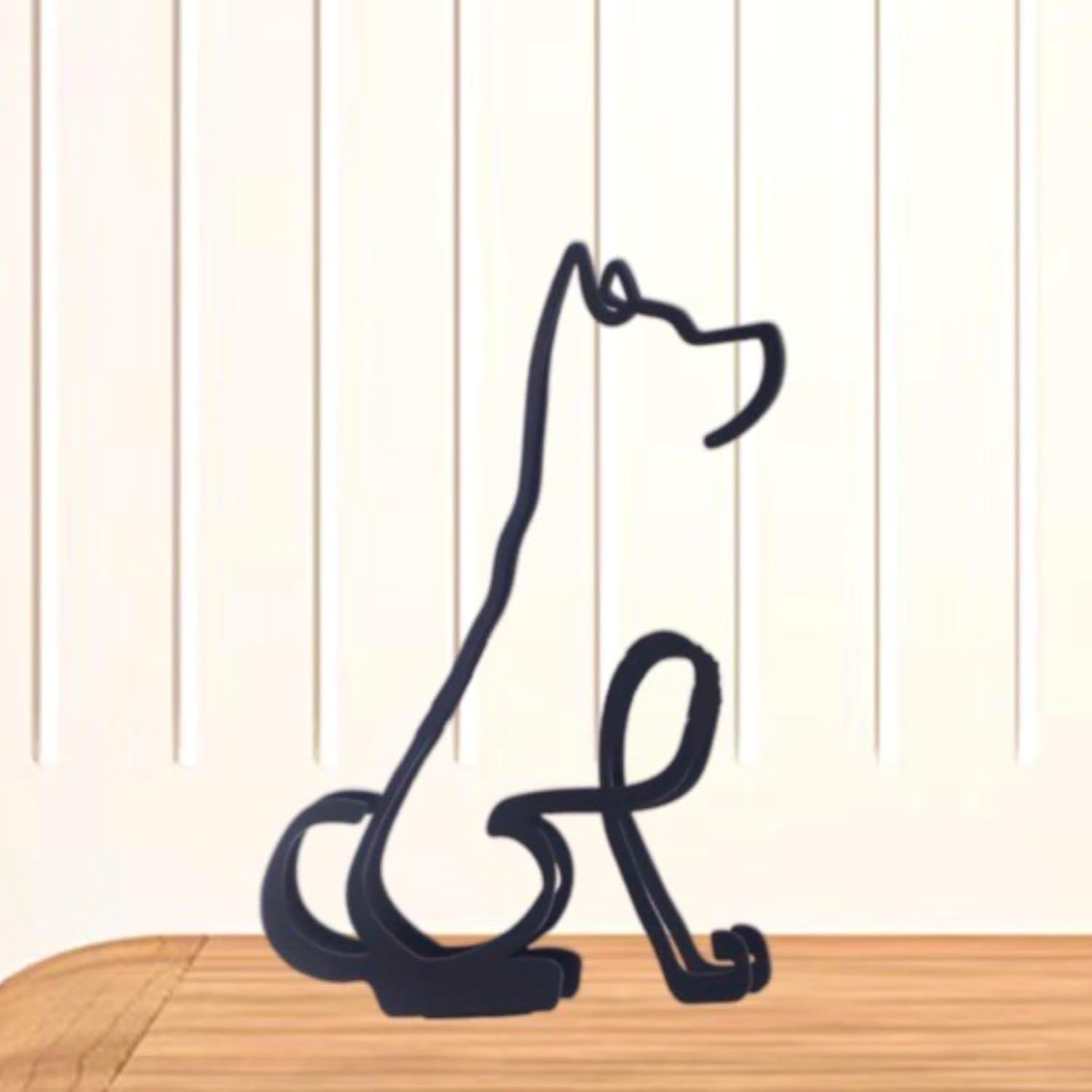 TTYGRHQ Metal Dog Minimalist Art Wall Sculpture, Abstract Simple Metal Wire Art Sculpture Geometric Dog Statues Drawing Art Statue Ornament Wall Art Decoration for Home Office Desktop Decor image number 5