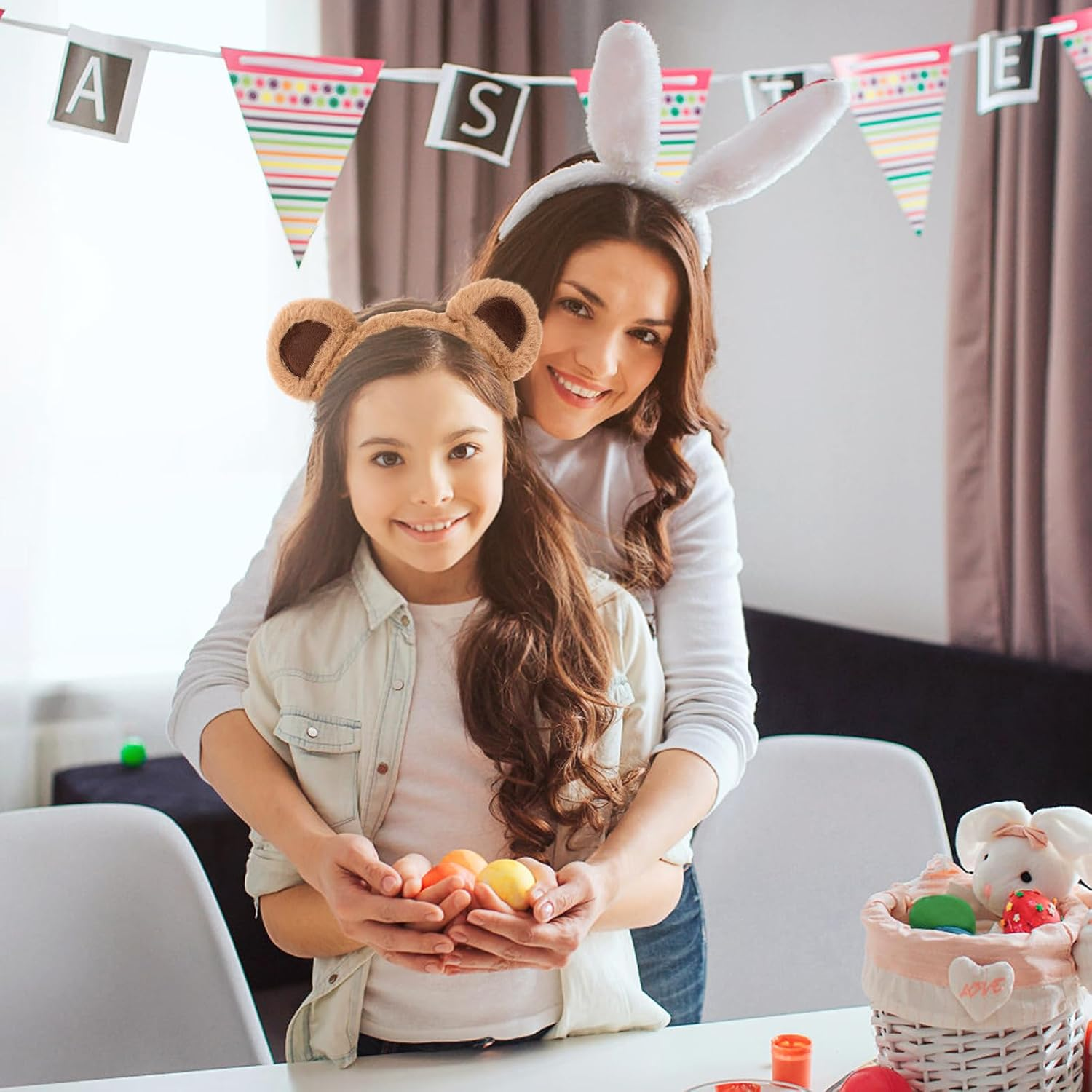 WY LIGHTING LEVEL 2 PCS Bear Ears Headband Cute Animal Ear Hair Hoops Makeup Face Wash Hair Band Party Festival Headwear Cosplay Costume Decoration Hair Accessories for Women Girls image number 6