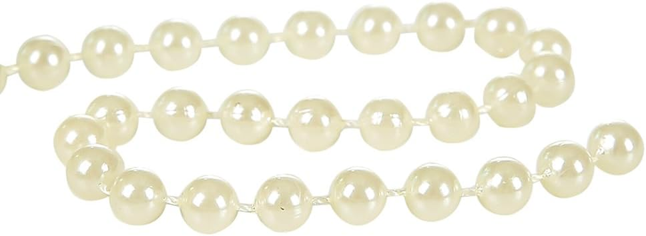 FQTANJU 33Ft Ivory Pearl Bead Garland - 8Mm round ABS Craft Beads - White image number 3