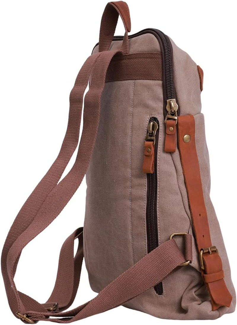 NECTAR YUNBURST Khaki Canvas Crossbody Sling Bag - Slim Casual Daypack for Urban Cycling & Bush Hiking Expeditions | 50X30X7Cm Unisex Travel Essential Backpack image number 3