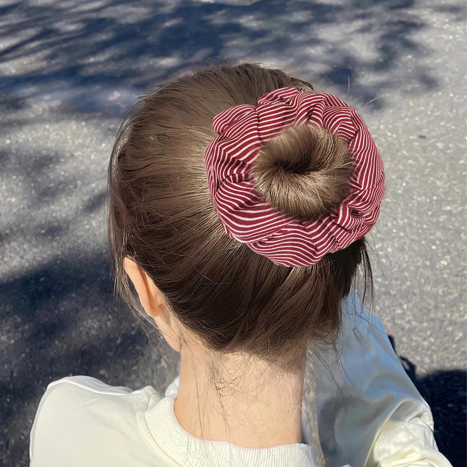 Pack of 5 Striped Hair Rings, Elastic Hair Rings, Women'S Hair Accessories, Hairstyle Tools, Simple and Versatile Hair Accessories. image number 2