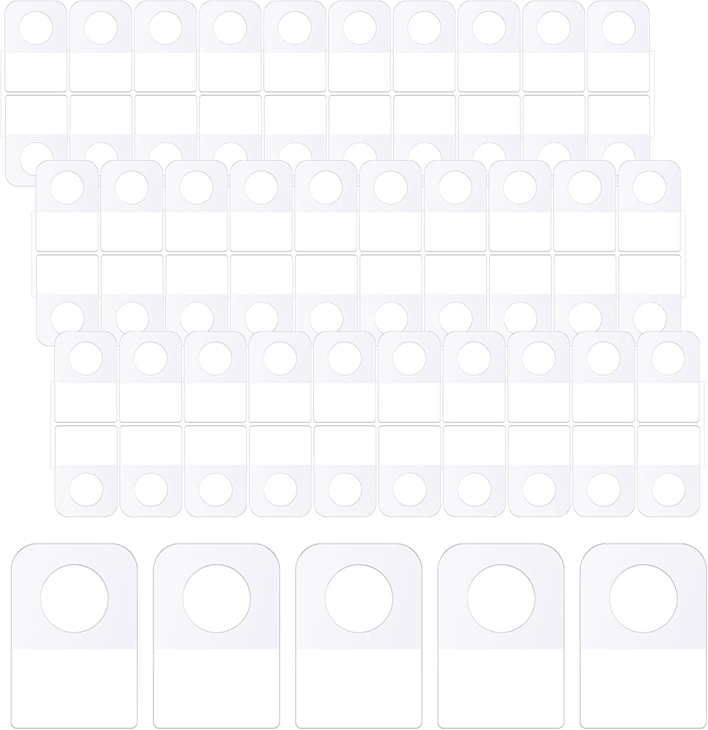 400Pcs Adhesive Hanging Tabs, Plastic Tabs for Hanging File Folders, Hole Sticky Hang Tabs for Hanging Retail Displays (26 * 38 * 0.2Mm) image number 3