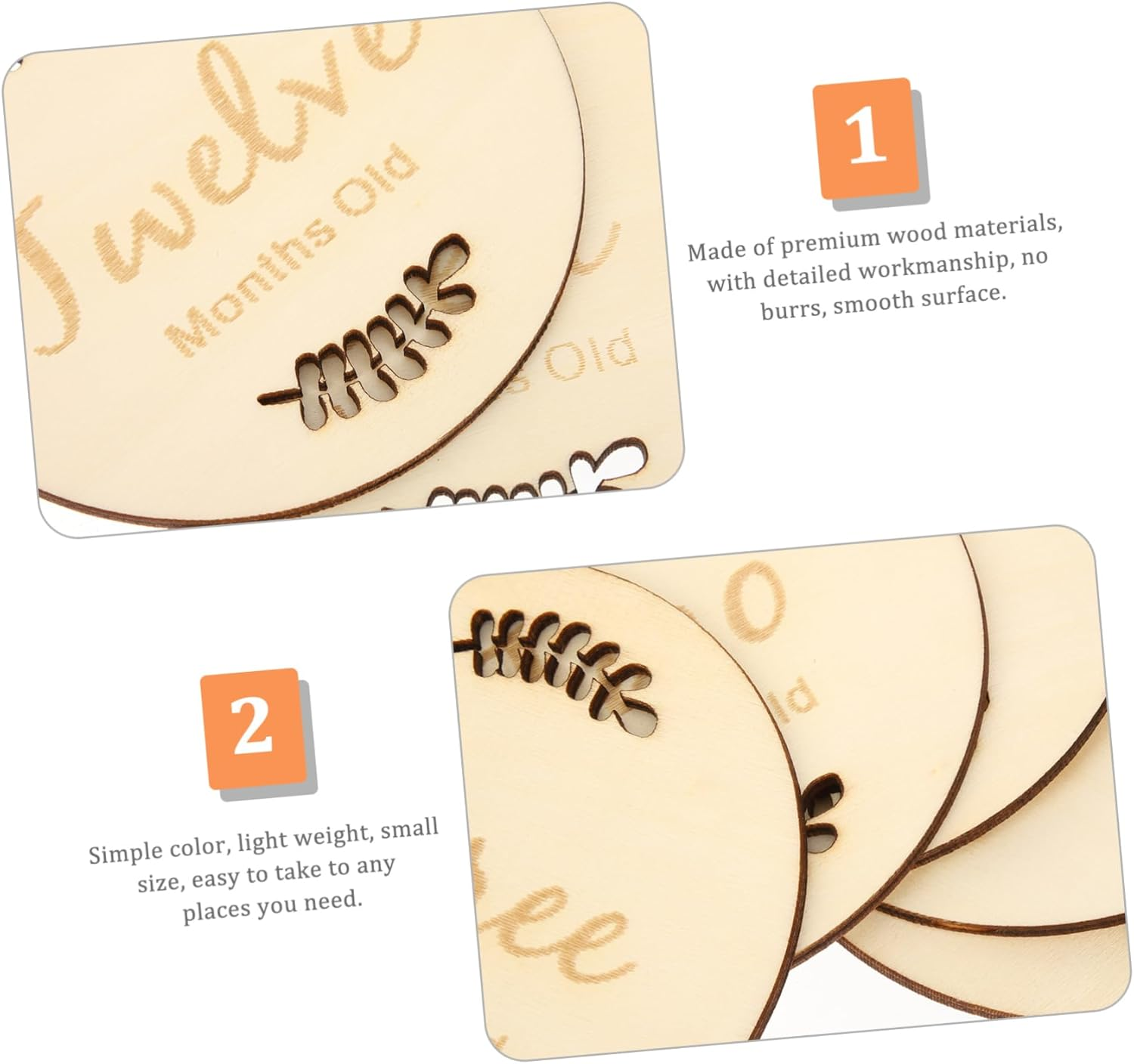 Newborn Boy Milestone Cards Birth Anniversary Sign Monthly Milestone Wood Discs image number 4