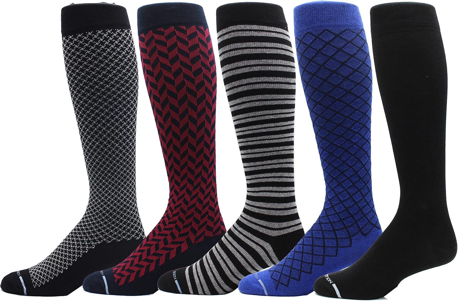 Dr. Motion Compression Socks for Men & Women BEST Graduated Athletic Fit for Walking, Hiking, Running, Nurses 5 Pairs