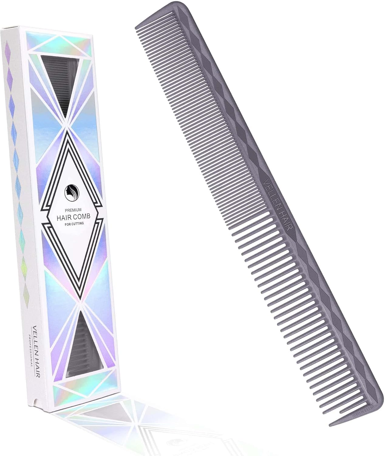Vellen Hair Ultimate Cutting Comb 7 Inch for Men Women, Unbreakable PEI Material 430&deg;F Heat Resistant Barber Styling Combs for Hairdressers, Little Combs Fine Teeth and Extra Wide Tooth Combs (Single) (Mint)