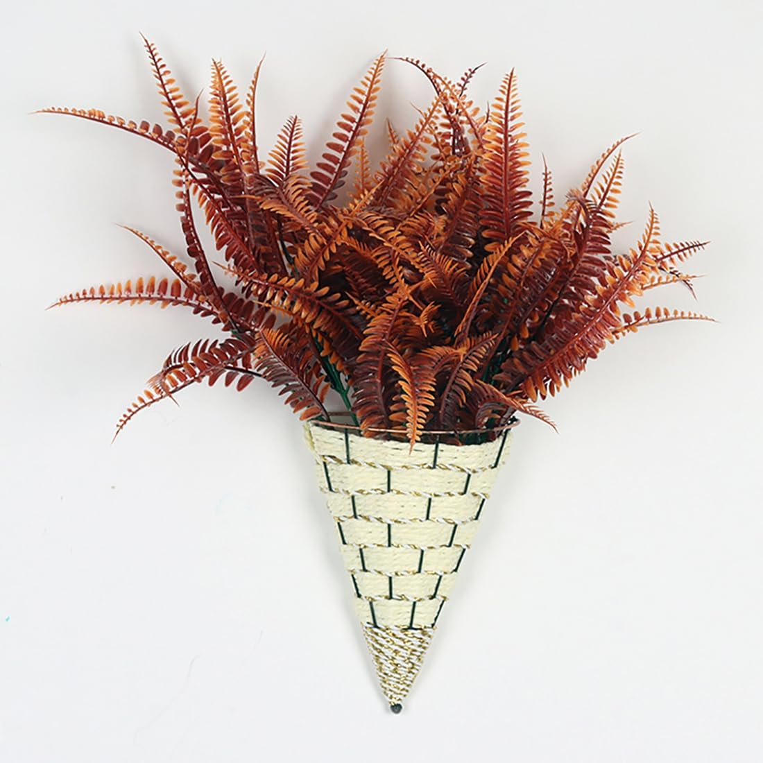 JLHOUSE AUA7004-2 Artificial Plants Faux Hanging Plant Fake Boston Ferns Vines Outdoor UV Resistant Plastic Plants for Spring D&eacute;cor Home Garden Office Wedding Decor, Sunred(2 Pcs) image number 3