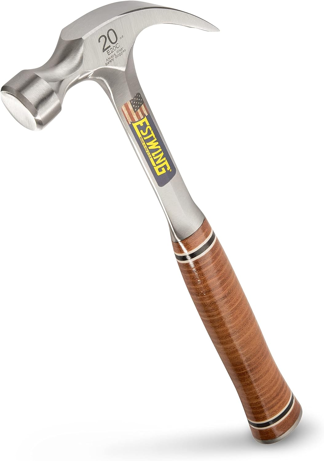 Estwing E20C 20 Oz Curved Claw Hammer with Smooth Face & Leather Grip image number 4