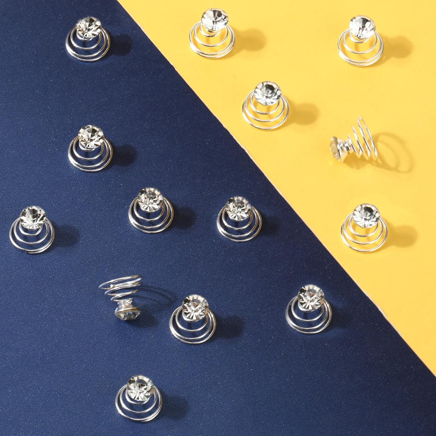 Spiral Rhinestone Hair Studs Set, 60PCS Gems Rhinestone Twister Hair Pins Pearl Flower Jewels Hair Pin Crystal Diamond Spiral Twist Hairpin Wedding Hair Accessories for Wedding Party Bridal Women Prom image number 6