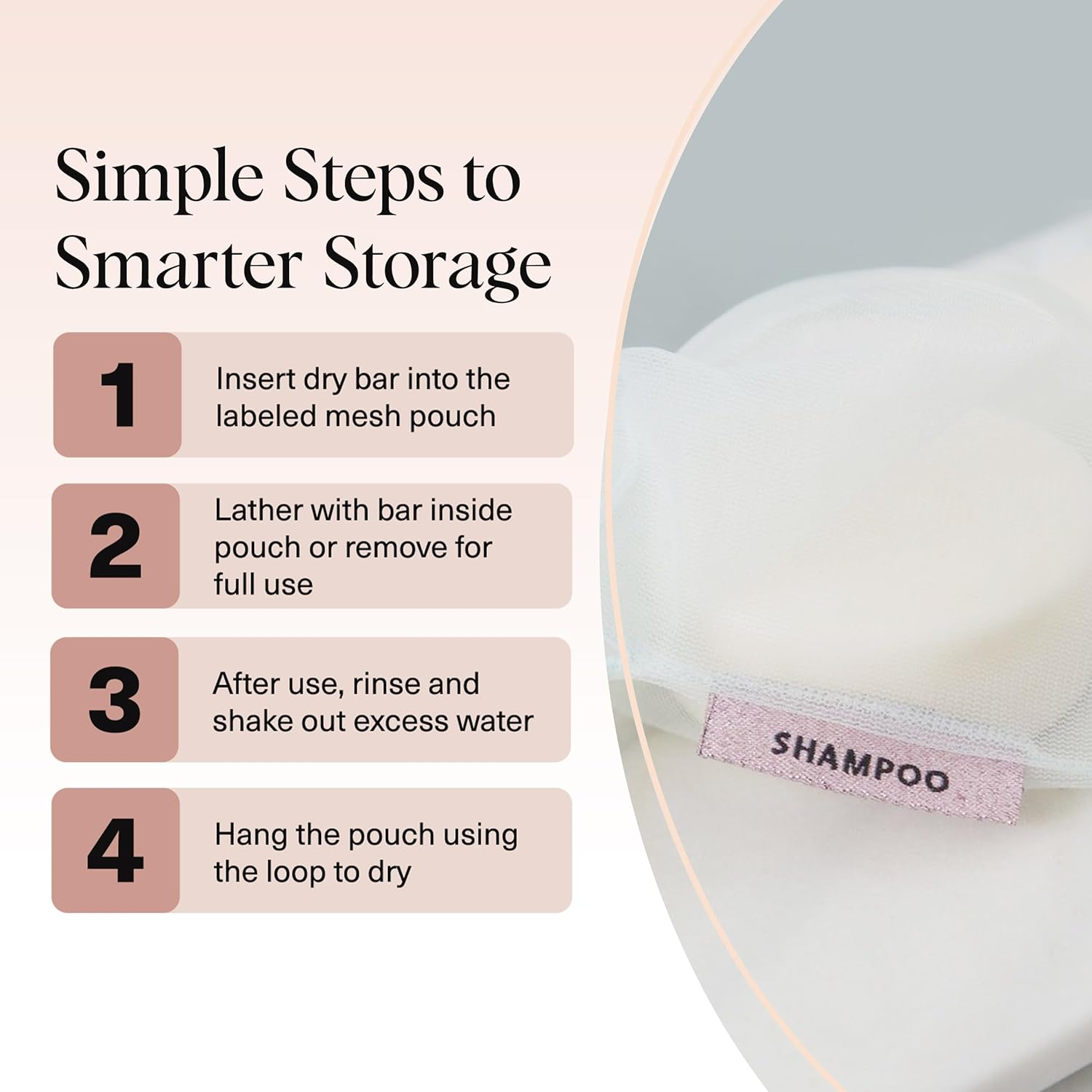 Kitsch Bar Soap Saver Bag - Beauty Bar Soap Bag & Bar Soap Pouch to Preserve Soap Bars | Body Wash, Conditioner & Shampoo Bar Holder | Soap Savers for Bar Soap | Recycled Mesh Soap Bag (Mint) image number 4