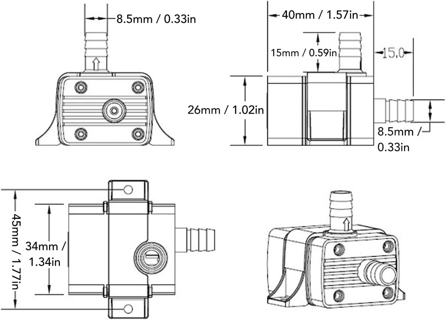 Yosoo Brushless Submersible with Adjustment 240L/H 300Cm Lift IP68 Water Resistant DC12V Pump for Fish Fountain image number 4