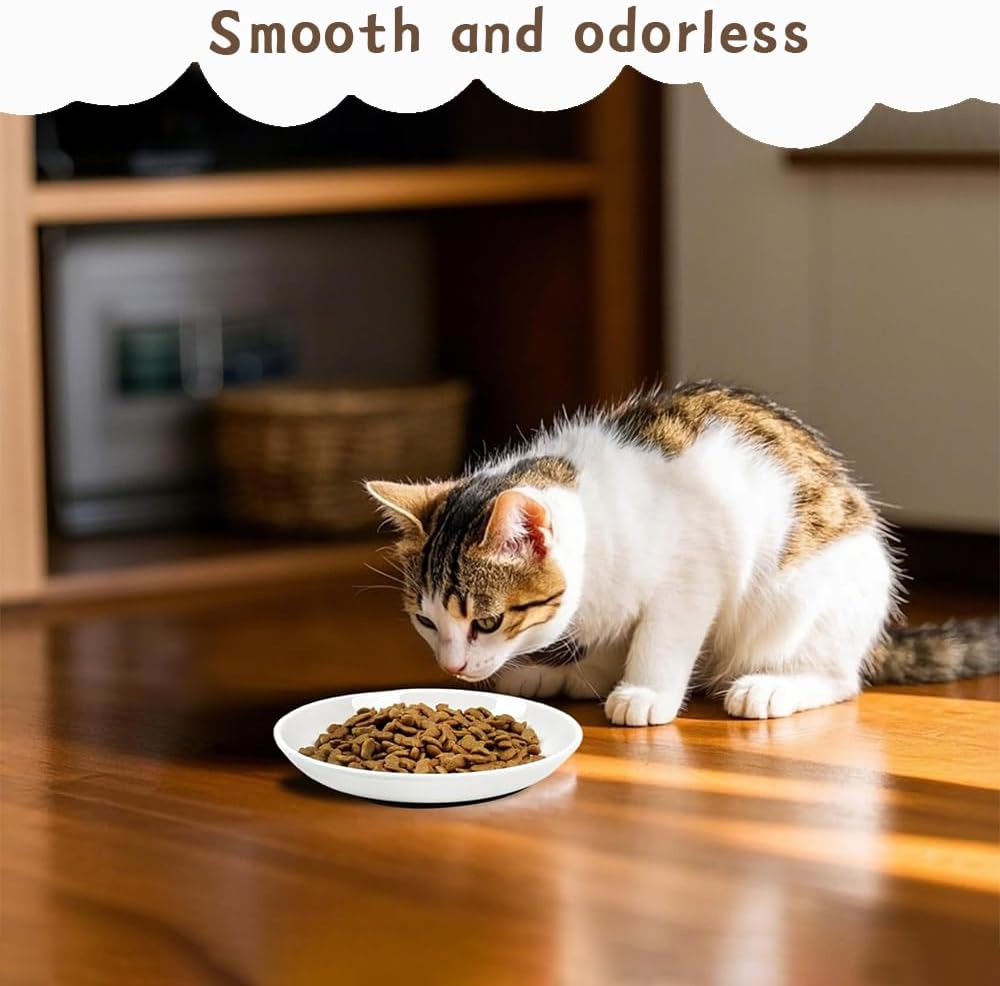 6 Packs Cat Food Bowl, Wide and Shallow Dishes, Non Slip Silicone Bottom, Blending Practicality with Pet Friendly Design, anti Whisker Fatigue Cats Bowl Set for Indoor Cats, Small Dogs image number 5