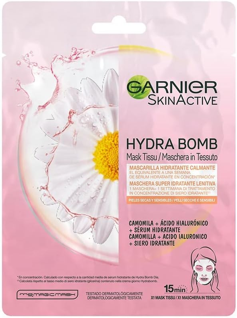 Garnier 860-45043 Skinactive Hydra Bomb Super-Hydrating Soothing Tissue Mask 32G