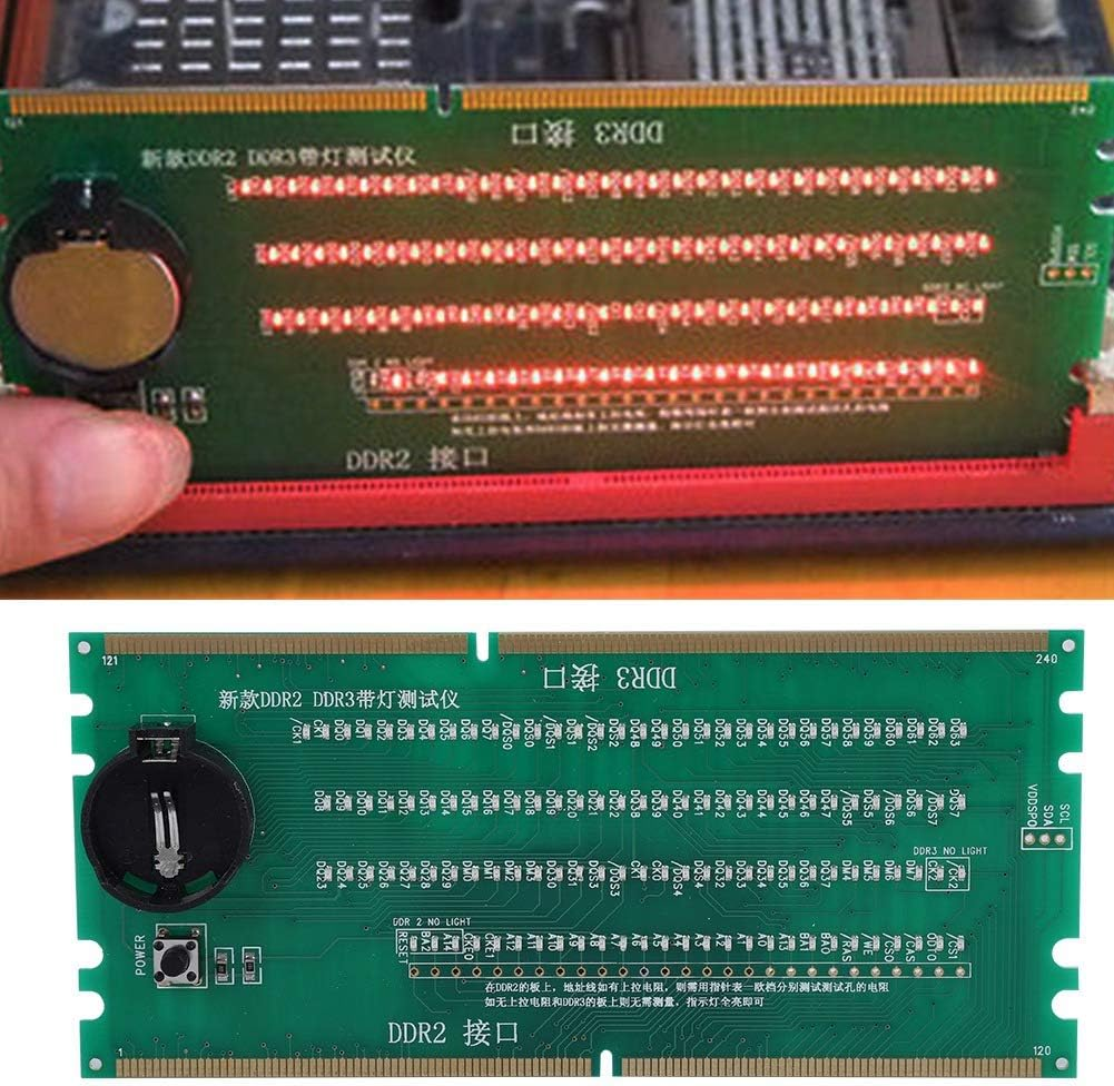 Computer Motherboards, DDR 2/DDR 3 RAM Memory Slot Tester Card PC Desktop Mainboard Board Memory Card with LED Light ﻿ image number 6
