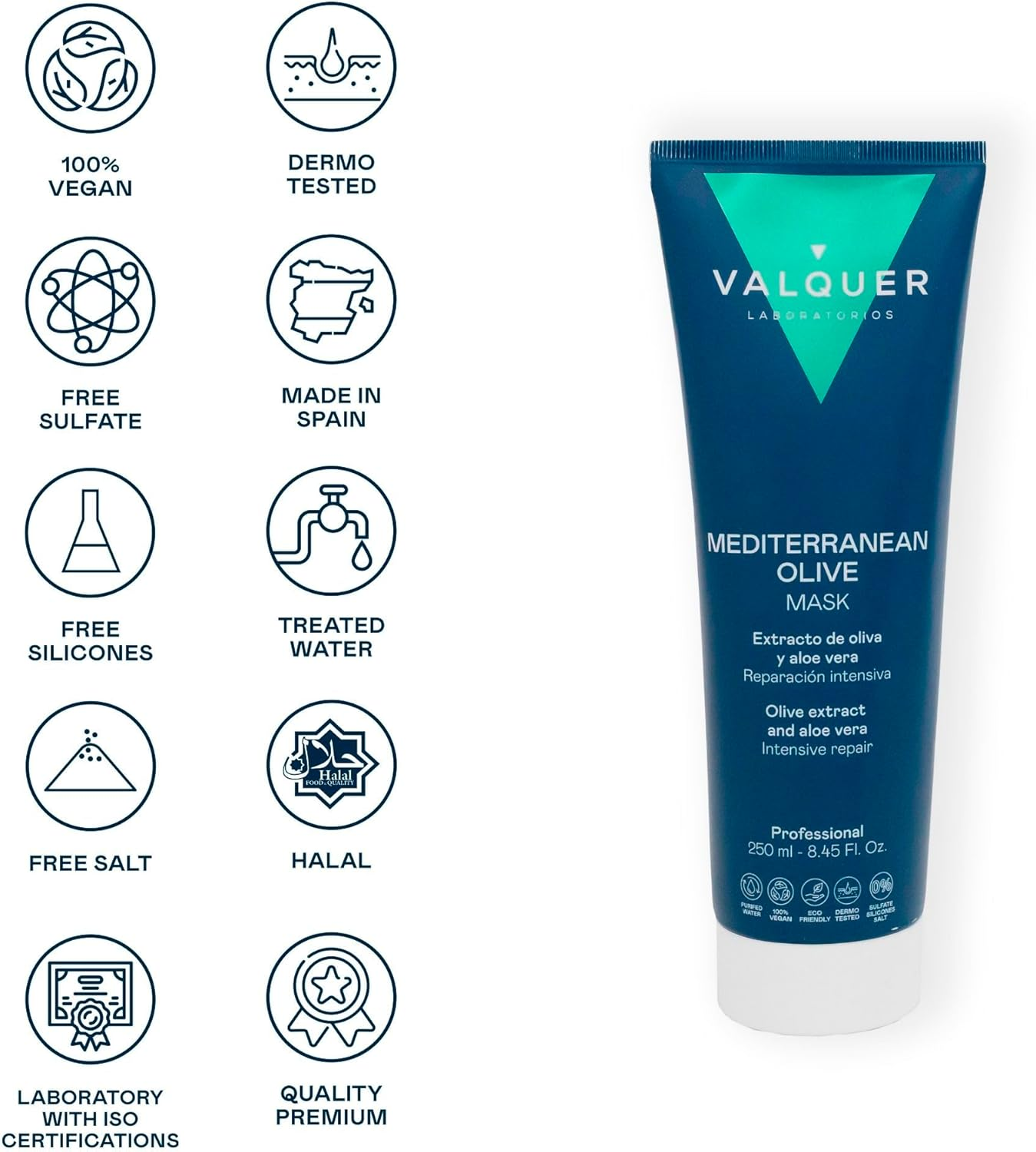 V&aacute;lquer Intensive Olive Hair Repair Mask - 1000 Ml image number 4