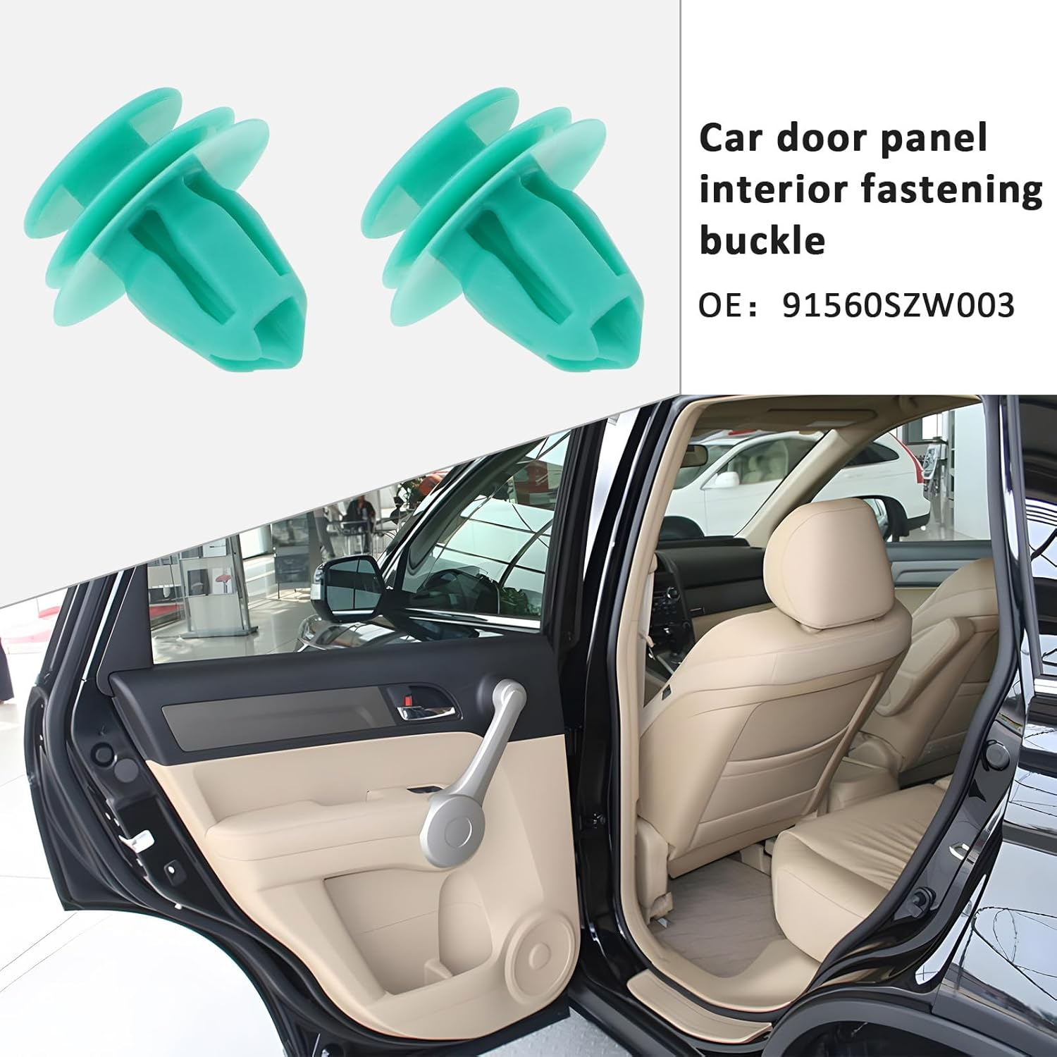 OTOTEC 30Pcs Door Inner Lining Panel Decorative Clip Protective Door Panel Fixing Clip 91560SZW003 Compatible with Honda Accord Civic Jazz and CR-V, Green image number 4