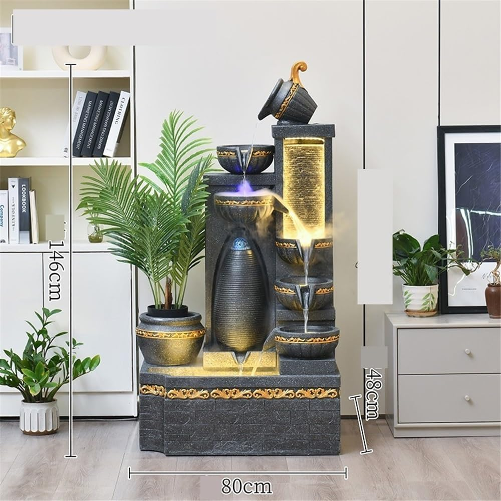 Outdoor Fountain Attracts Wealth Water Curtain Living Room Courtyard Scenery 146Cm High European Style Light Luxury Flowing Ornament
