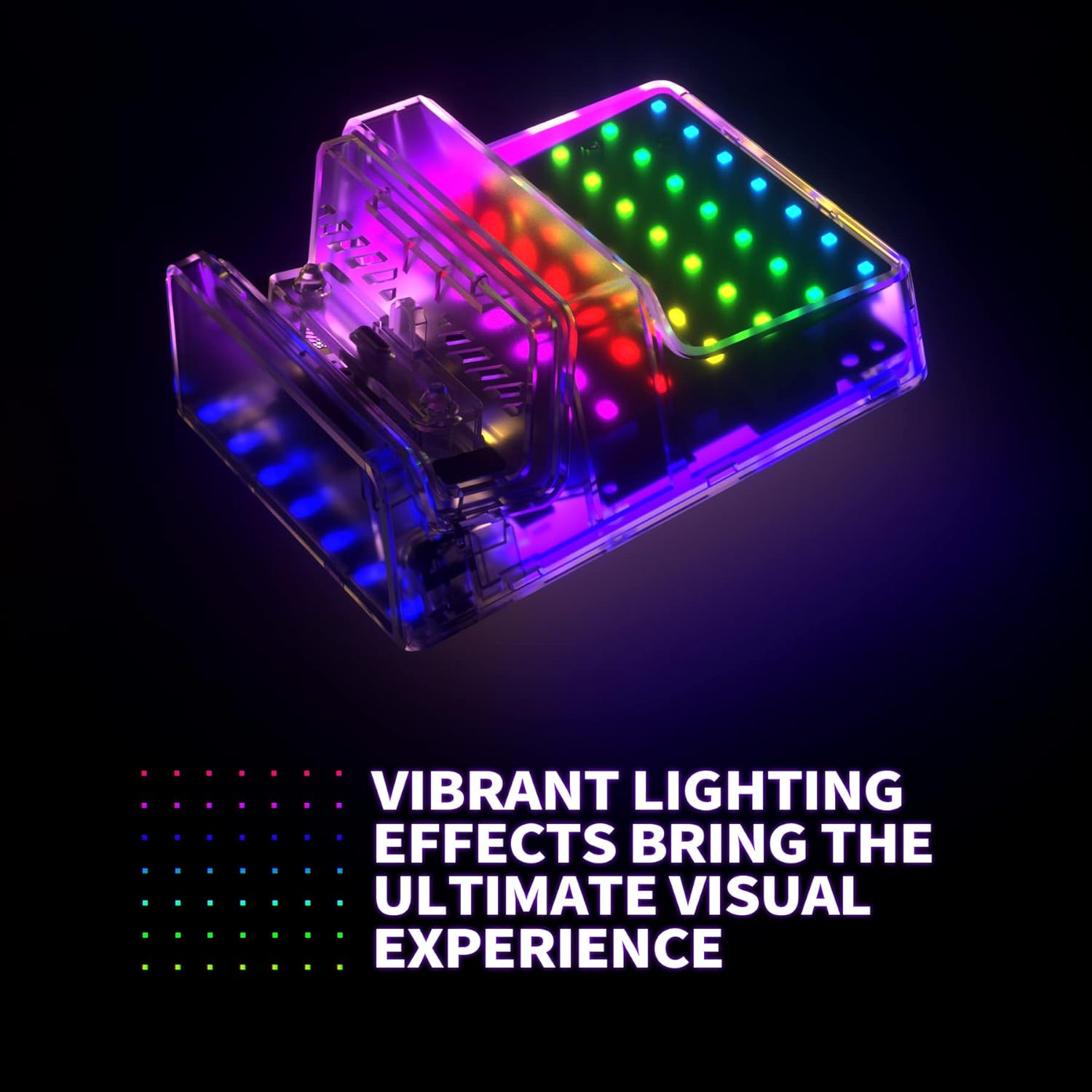 Extremerate Airydocky DIY Kit LED Version Replacement Shell Case for Nintendo Switch & Switch OLED Dock, Redesigned Control 7 Color 39 Effects RGB LED Kit for Nintendo Switch OLED Dock