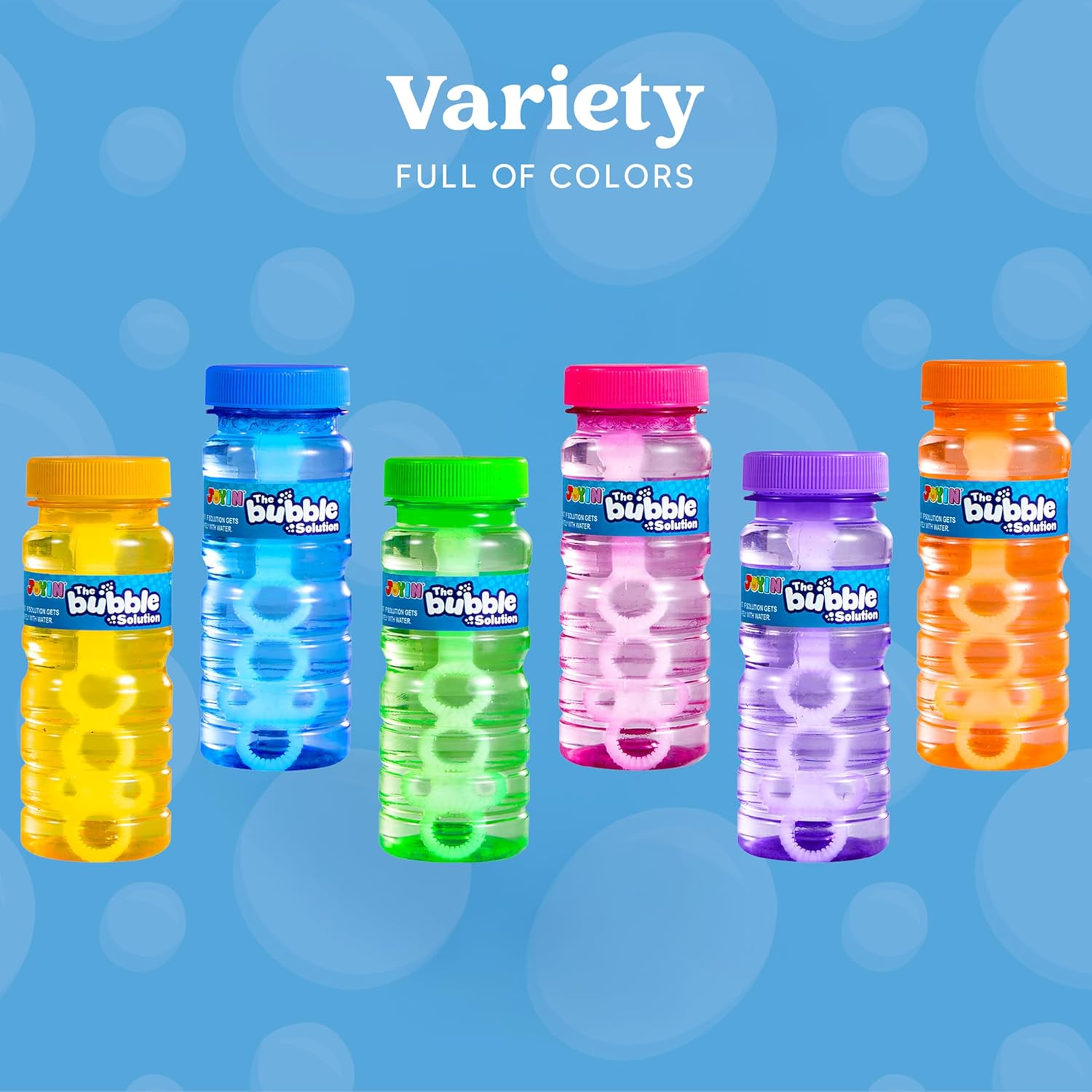 JOYIN 12 Pack Bubble Bottles (4Oz Bubbles Solution), Bubbles Party Favors for Kids, Bubbles Wand Bulk, 6 Colors Large Bubble Kit, Easter Basket Stuffers for Toddler, Summer Toddler Outdoor Toys image number 2