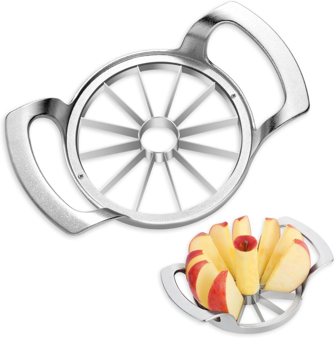 Apple Slicer,12-Blade Extra Large Apple Corer,Easy to Use, Time-Saving, Heavy Duty Stainless Steel Apple Cutter and Divider