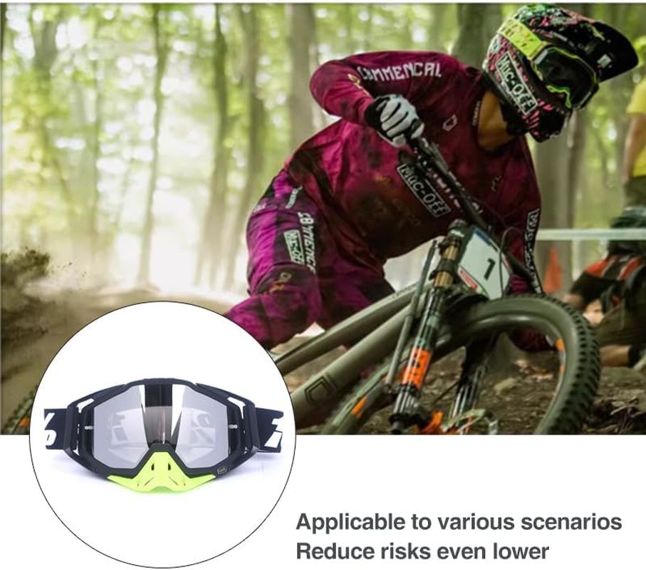 Motorcycle Racing Goggles Motocross MX MTB ATV UTV Dirt Bike Off-Road Eyewear - Windproof, Adjustable, High-Quality Sponge Padding image number 4
