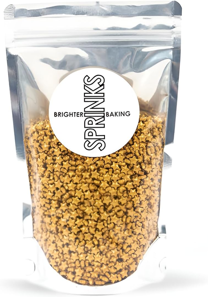 Sprinks Gold Stars Sprinkles - Edible Cake Decorations | Gold Star Sprinkles for Baking Cakes, Cupcakes, and Cookies | 500G image number 1