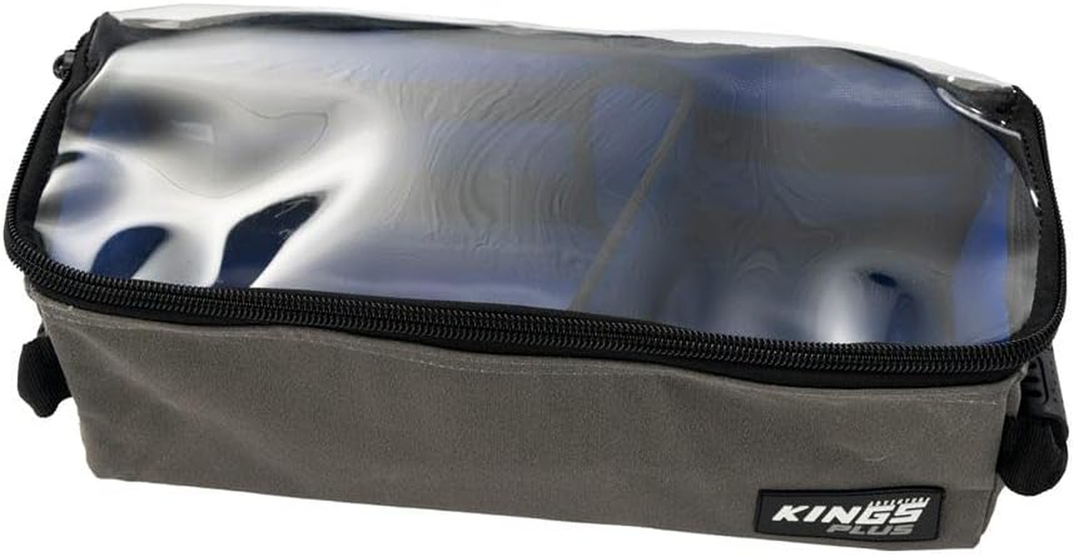 Kings plus Clear Top Canvas Bag - Small | Clear PVC Lid with SBS Zippers | 370GSM Grey Canvas
