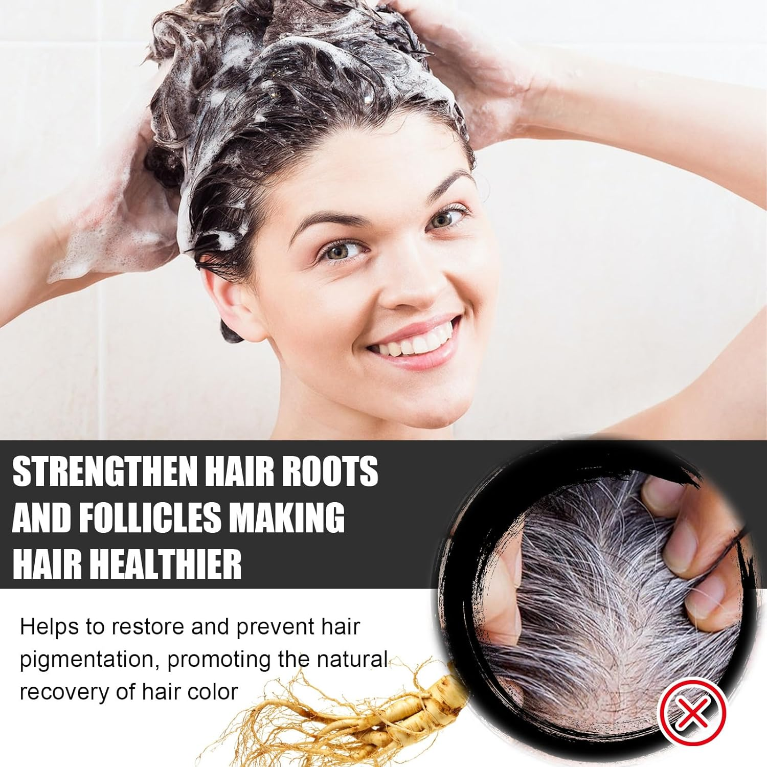 Gray Hair Reversebar - Moisturizing and Nourishing Hair Blackening Soap for Men & Women, Anti-Grey Bar for Shiny Mane Root Activator, Solid Grey Darkening Shampoo Bar (02) image number 1