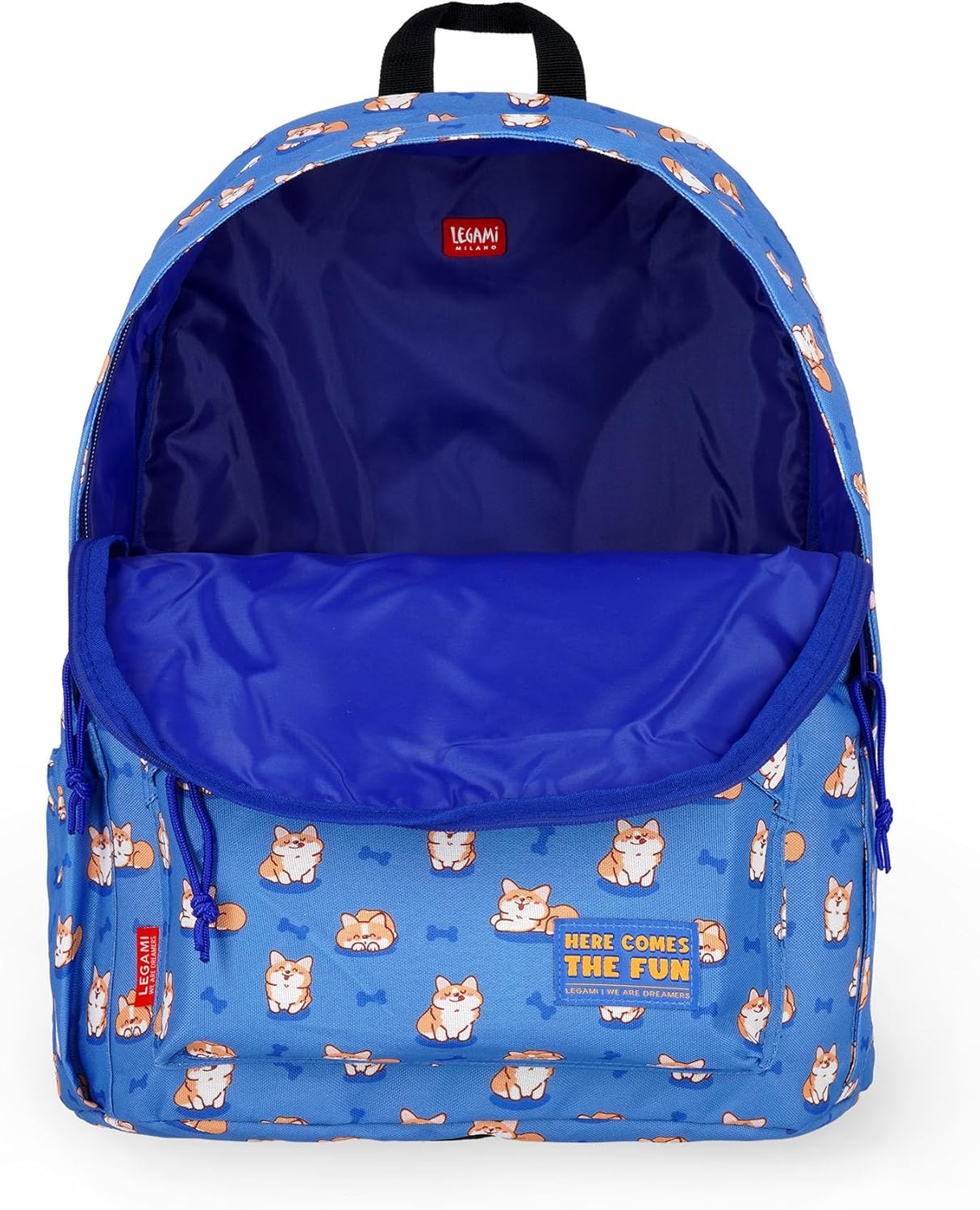 LEGAMI - My Backpack, Lined and Padded School Bag, School Backpack with Zip, Laptop and Tablet Bag Inside, Travel Backpack 32L, 35 X 45 X 20 Cm, Blue, One Size, CORGI image number 5