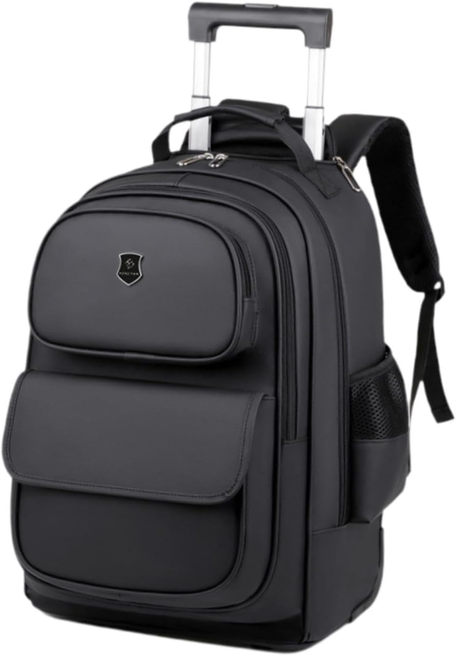 Magideal Laptop Backpack Suitcase with Wheels Oxford Cloth Rolling Laptop Briefcase Trolley Business Cabin Bag for Overnight Women Men - Gray image number 2