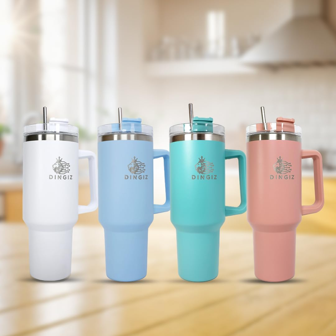 40Oz Stainless Steel Tumbler with Handle &ndash; Double-Wall Vacuum Insulated Travel Mug, Leakproof, Bpa-Free, Transparent Lid, Hot & Cold Drink Cup for Home, Office, Car & Outdoor Adventures image number 6