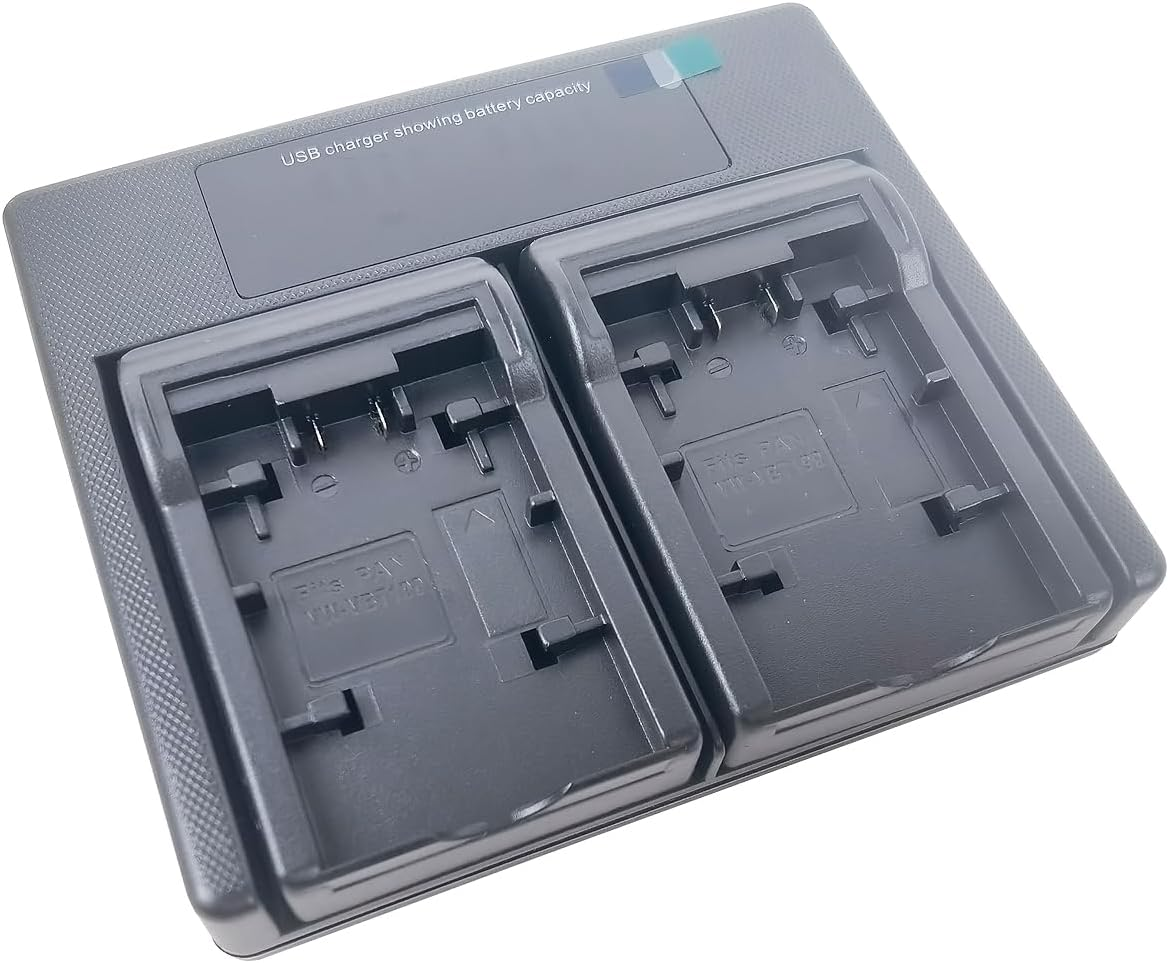 USB Dual Battery Charger for Panasonic VW-VBT190 VW-VBT380 VW-VBY100E VW-VBK180 VW-VBK360 VW-BC10E VW-VBL090 HC-V110 HC-V520 HC-V720 Series Camera image number 3
