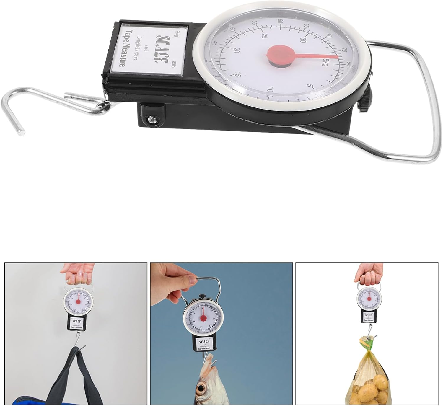 FUNOMOCYA Mini Luggage Scale Portable Handheld Scale for Travel Spring 35Kg Capacity image number 2