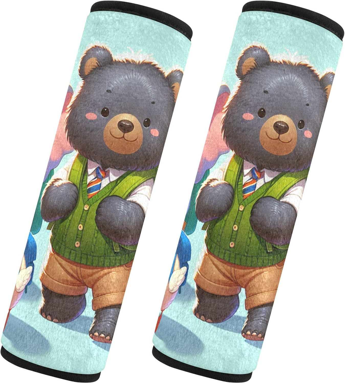 GAIREG Cat in Blue Flowers Bus Seat Belt Cover Seat Belt Shoulder Pad