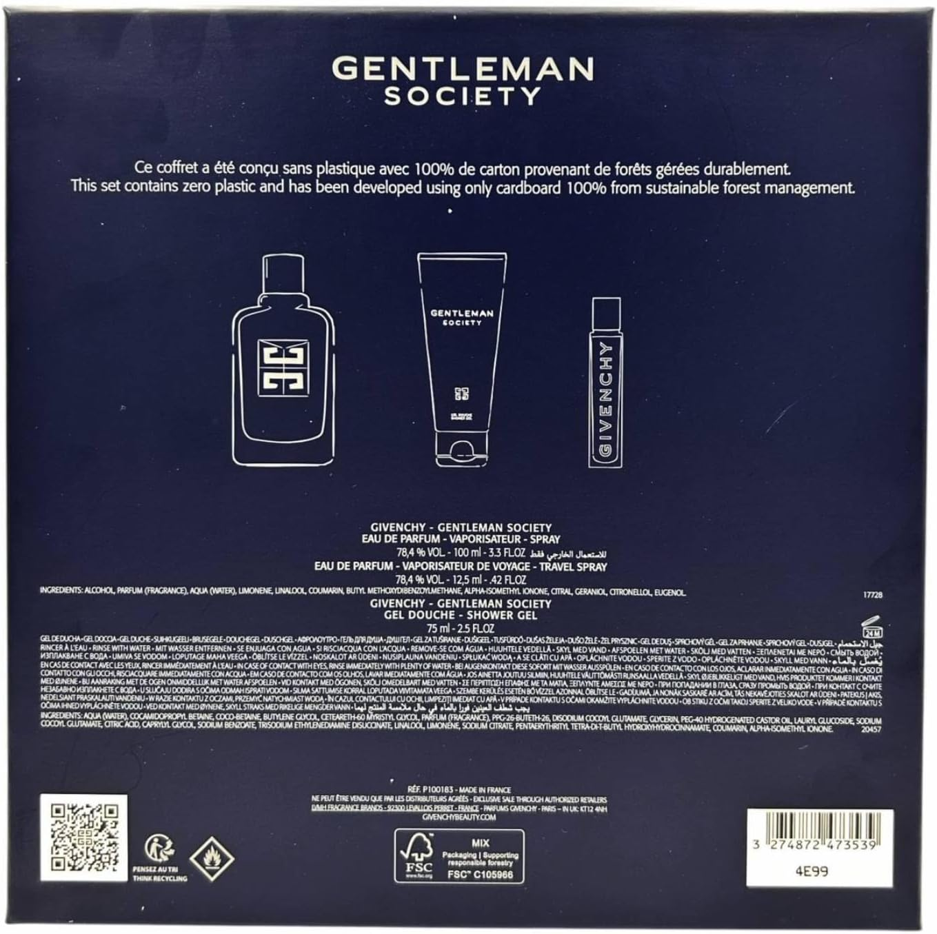 Gentlemen Society by Givenchy for Men - 3 Pc Gift Set 3.3Oz EDP Spray, 2.5Oz Shower Gel, 0.42Oz EDP Spray image number 3