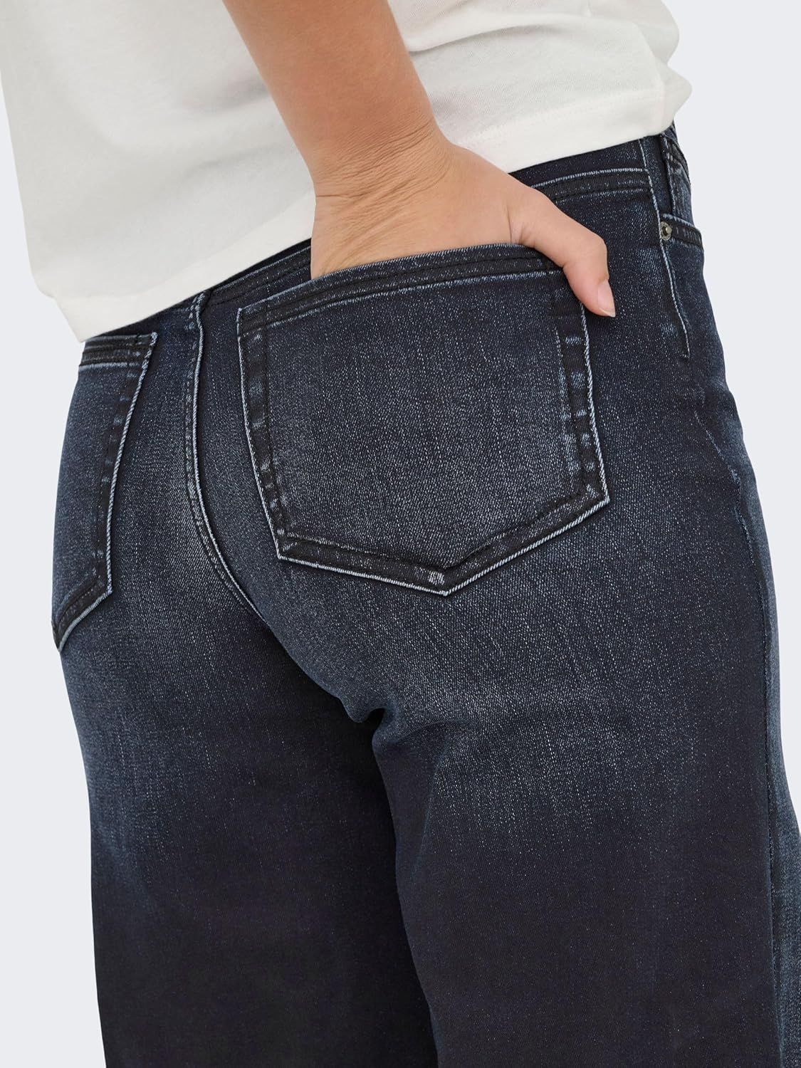 ONLY Women'S Onlmadison Blush Hw Wd Coat DNM Rea62Noos, Dark Denim Blue image number 3