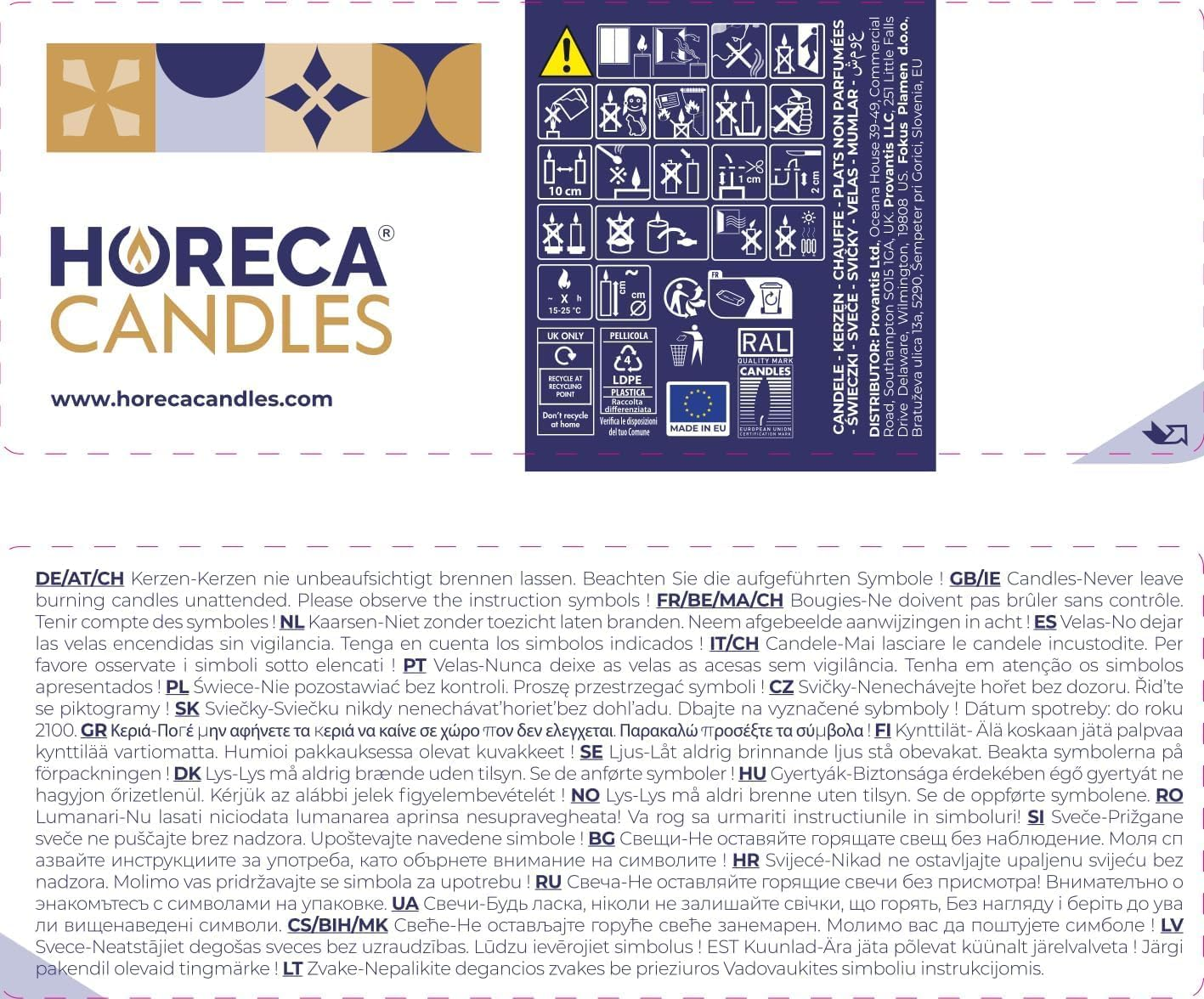 Horeca Candles - Pillar Candles - White - Set of 80 Decorative Candles - &Oslash; 4 X 7 Cm (1.57 X 2.76 In) - 12 Hours Long Burning - Unscented - Dripless - Smokeless - RAL Quality image number 4