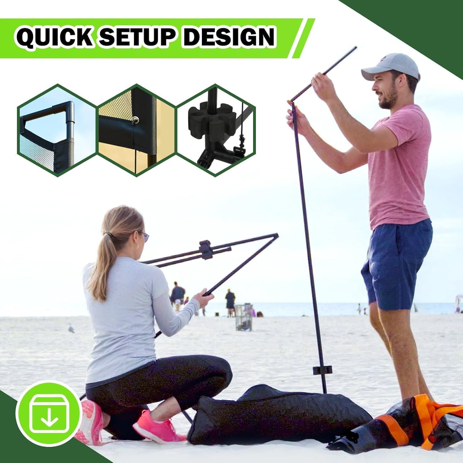 Quintin Badminton Pickleball Net Set,Paddle Game with Net with Net and Paddles with Carry Bag for Beginner image number 1