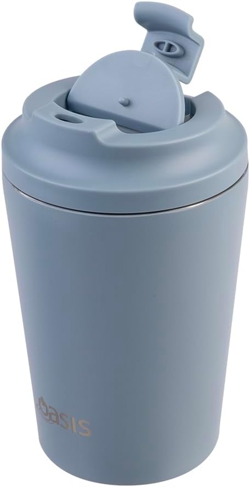 Oasis Ceramic Lined Stainless Steel Double Wall Insulated Coffee Cup 360Ml - Hazy Blue image number 2