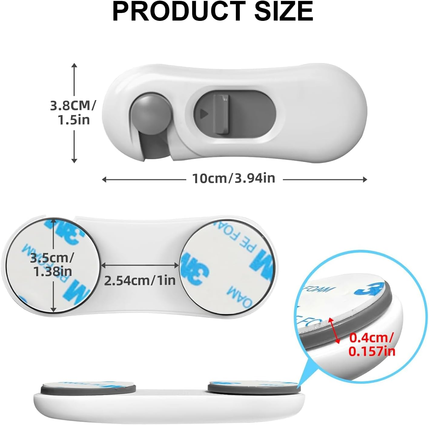 5-Pack Child Safety Cabinet Locks, Durable Baby Proof Fridge Locks with Easy-Grip, No-Tool Installation for Cupboards & Drawers image number 1