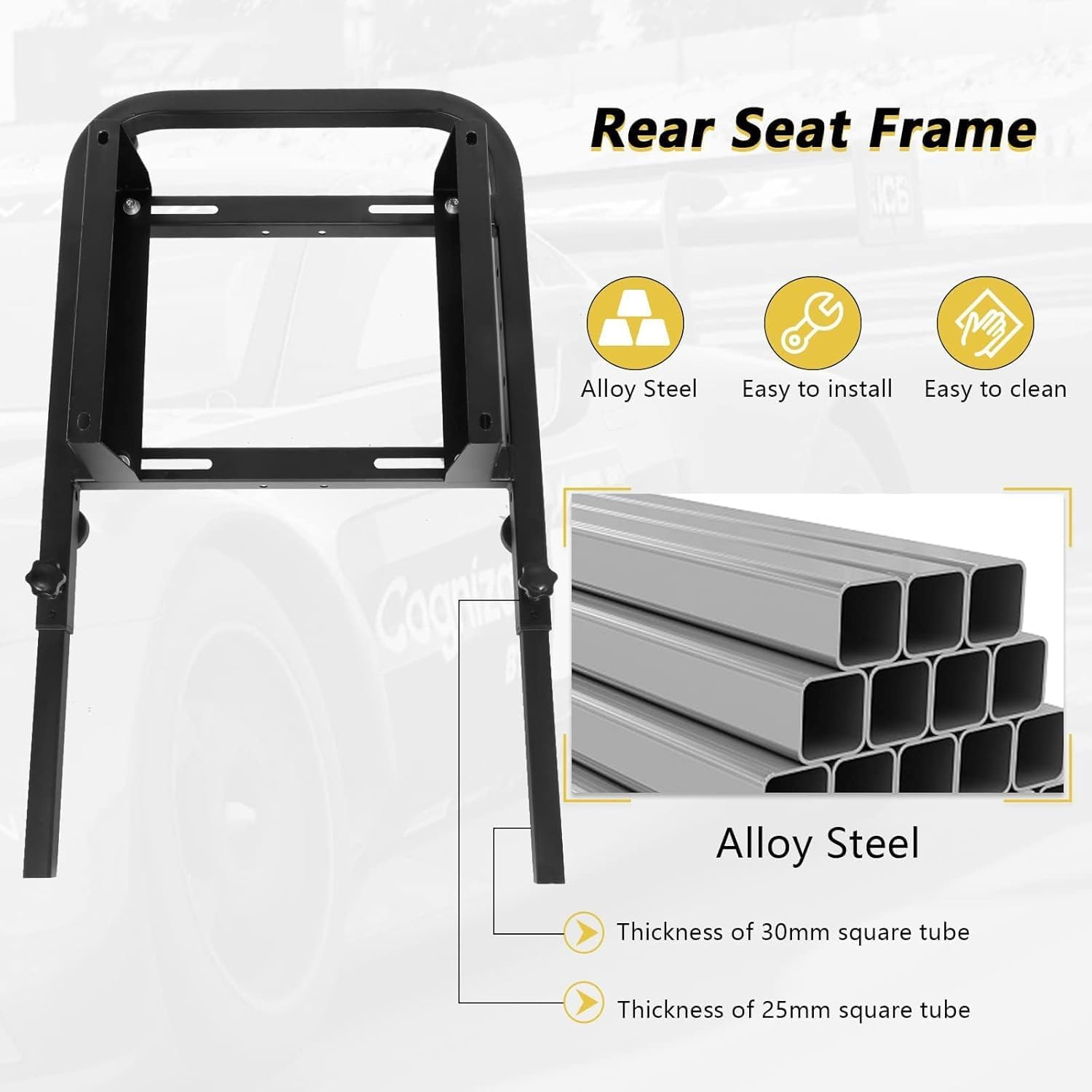 Dardoo New Racing Rear Seat Frame Fit for Red&Black Racing Seat Suitable for Universal Steering Wheel Stand Support DIY image number 1