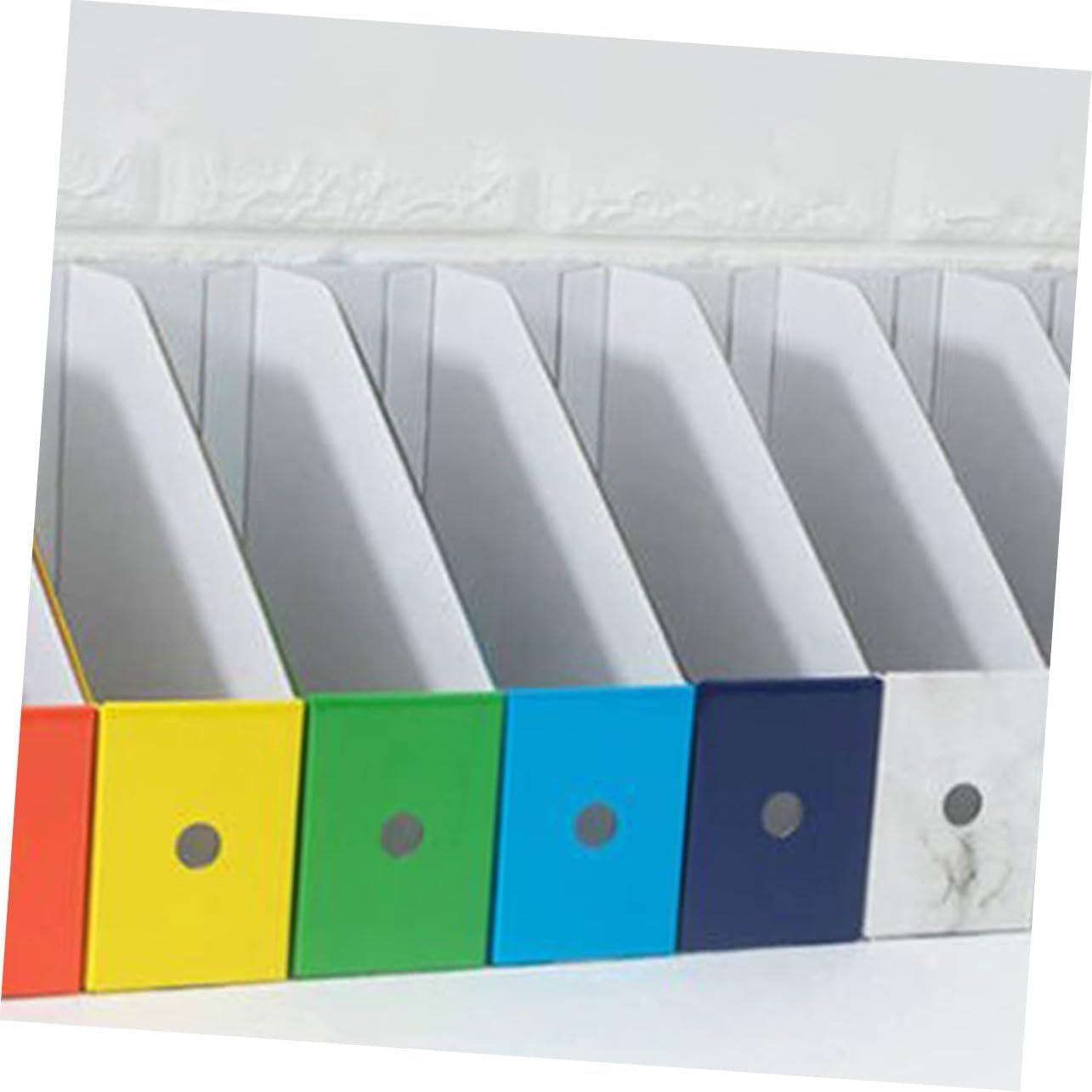 TEHAUX 6-Color Paper File Document Organizer Rack with Opp Bag, Desktop File Holder for Student Desk, Office Magazine Storage Box with Stickers, Document Folder Storage System image number 4