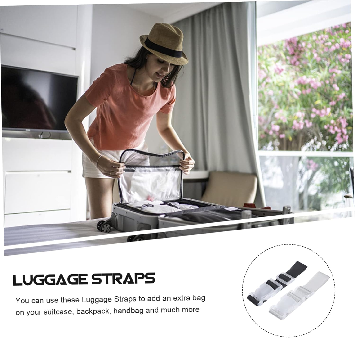 PACKOVE 4Pcs Luggage Straps Buckle Adjustable Travel Backpack Accessories for Suitcase Bag Camping image number 5